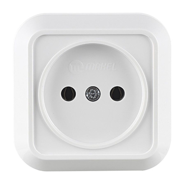 Розетка накладная Makel SIVA USTU (45108) с/з 1-я, белая