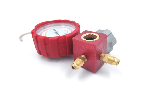 Манометрический коллектор Value VMG-1-S-H (R600, R600A, R290; 1 вентильный, смотровое стекло, манометр высокого давления 68мм; без шлангов)