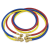Заправочные шланги Value VRP-U-RYB (1.5 м; 1/4" SAE; набор для R12, 22, 134, 404, 407, 507) до 34 Bar