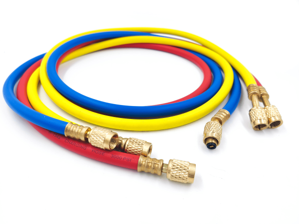 Заправочные шланги DSZH-360-RYB набор 3шт по 1.5м, 1/4" SAE, до 34 бар