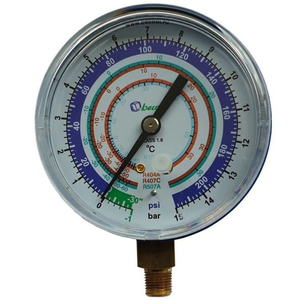 Мановакуумметр Becool BCJL-N 80мм.(R134a; R404A; R407C; 507A)(021177)