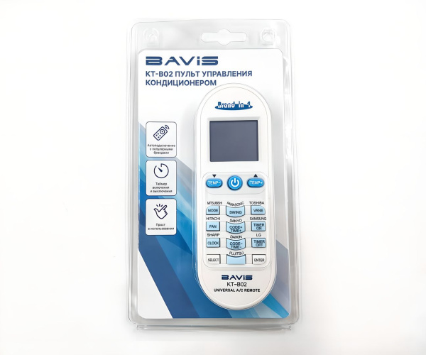 BAVIS KT-B02 (1000 в 1) универсальный ПДУ для кондиционеров