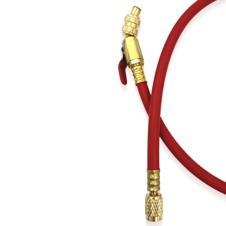 Шланг заправочный с вентилем DSZH - M-336 RYB-C (HV)  0.9м, 1/4" SAE, до 55 Bar