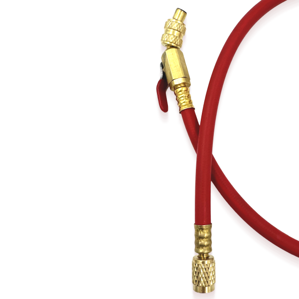 Шланг заправочный с вентилем DSZH - M-336 RYB-C (HV)  0.9м, 1/4" SAE, до 55 Bar