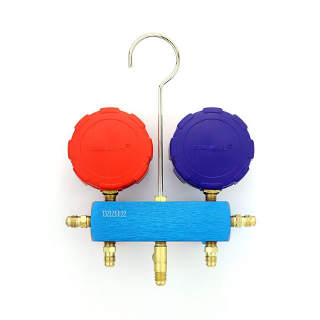 Манометрический коллектор DSZH CT-136G (R22/134/404/407/410, 2-х вентильный; манометры 68мм, алюминиевый корпус со смотровым стеклом)