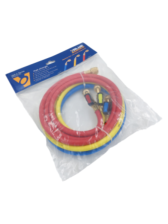 Заправочные шланги с вентилями VALUE VRP-C-RYB R-410 (1.5m; 3шт) набор для R410A, до 55 Bar