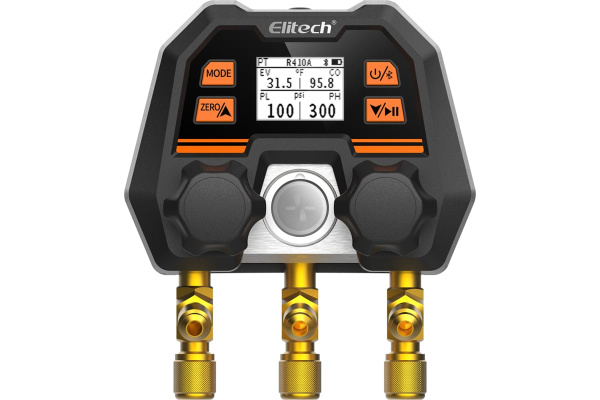 Цифровой манометрический 2х вентильный коллектор Elitech MS-100