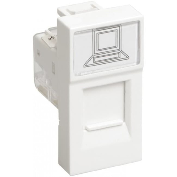 Розетка модульная компьютерная RJ-45 45х22,5мм белая (АДЛ 13-902)
