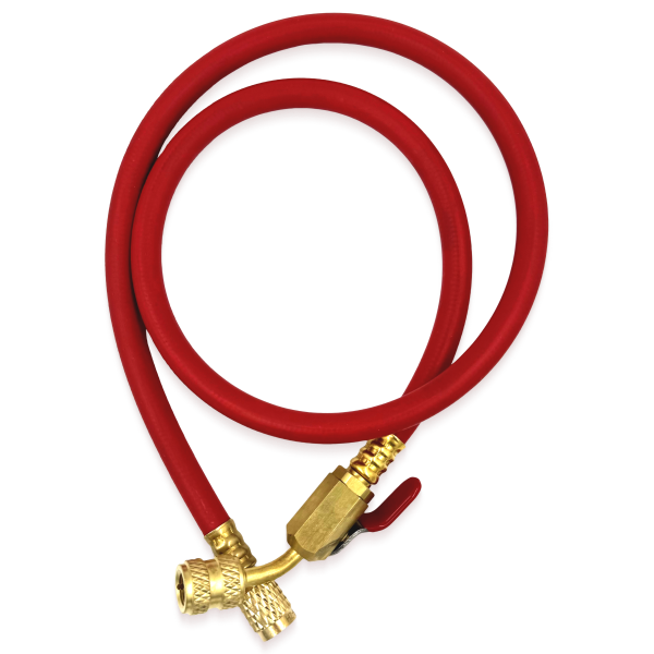 Шланг заправочный с вентилем DSZH - M-336 RYB-C (HV)  0.9м, 1/4" SAE, до 55 Bar