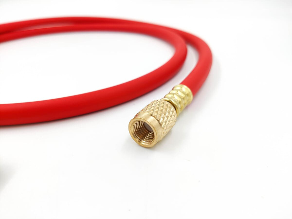 Шланг заправочный с вентилем DSZH CT-360-RYB-HV 1.5м, 1/4" SAE, до 55 Bar