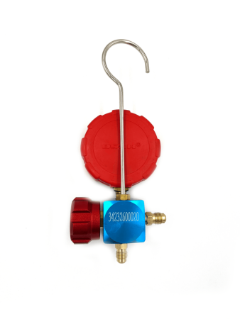 Манометрический коллектор DSZH WK-468GH со смотровым стеклом (R22/134/407/410; 1 вентильный, с манометром, без шлангов)