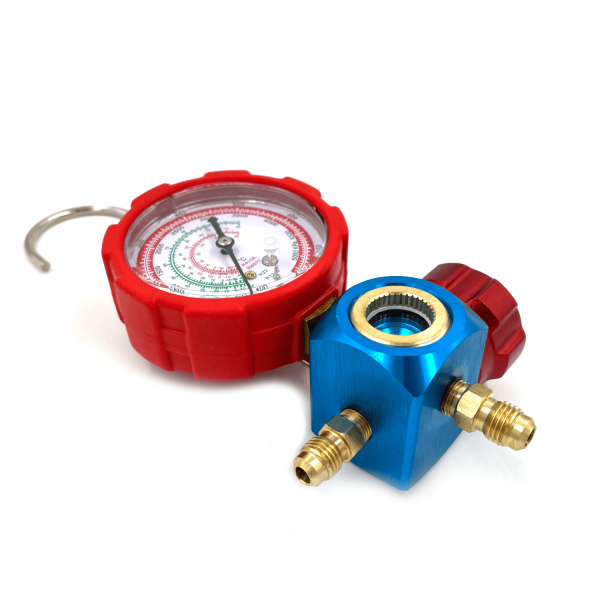 Манометрический коллектор DSZH WK-468GH со смотровым стеклом (R22/134/407/410; 1 вентильный, с манометром, без шлангов)