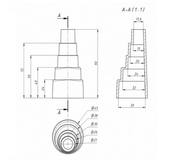 Дренажный переходник ПВХ (RA001540), Ø15-20-24-32-40мм
