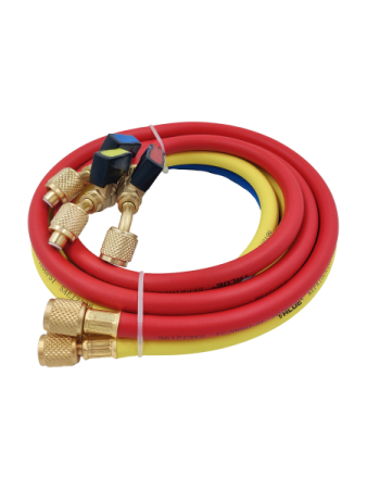 Заправочные шланги с вентилями VALUE VRP-C-RYB R-410 (1.5m; 3шт) набор для R410A, до 55 Bar
