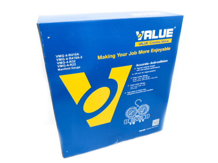 Манометрический коллектор Value VMG-4-R22 (R22, R134A, R404A, R407C; 4-х вентильный; 4 шланга 120 см; манометры 80 мм; упак. кейс)