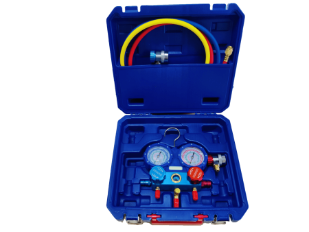 Манометрическая станция DSZH WK-P3601S (R22/32/134/410; 2-х вентильная; шланги 90см, +2 муфты R134A, упак. кейс)