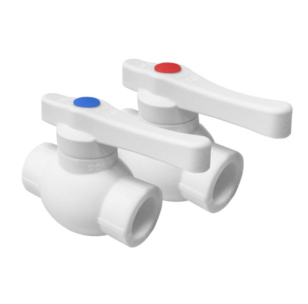 Кран Valfex шаровой 25мм белый, ЛАТУННЫЙ ШАР