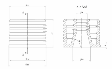 Манжет для канализационной трубы R-50х16мм
