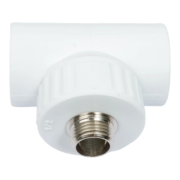 Тройник переходной Valfex с наружной резьбой 32х1/2"х32 белый