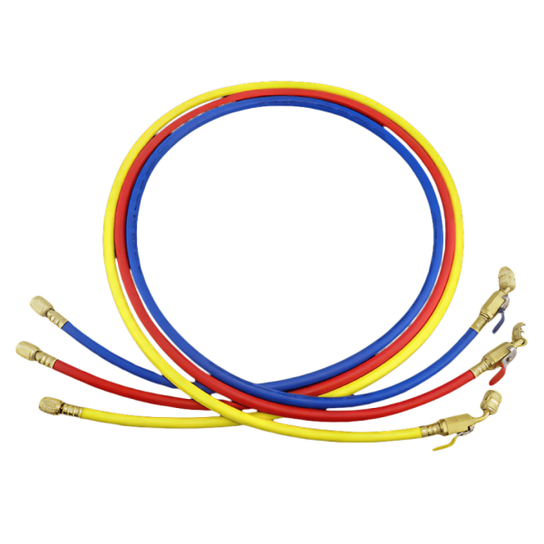 Заправочные шланги с вентилями DSZH CT-360-RYB-HV  1.5м, 1/4" SAE, до 55 Bar