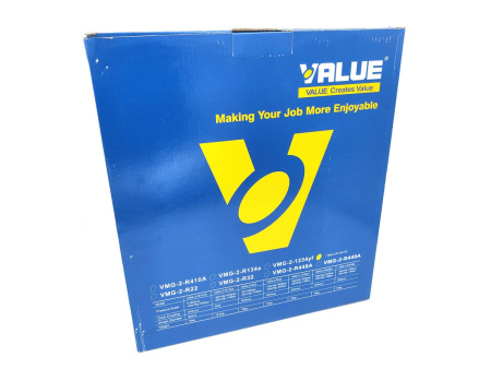 Манометрический коллектор Value VMG-2-R410A-B (R22, R134a, R410a, R407C; 2-х вентильный; 3 шланга 120см; манометры 68мм; упак. кейс)