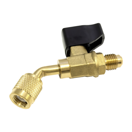 Вентиль-адаптер Value CV-02 (штуцер 1/4" х гайка 5/16" SAE; 45 градусов) (R22 x R410)