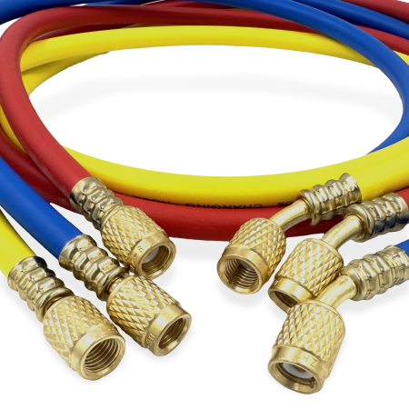 Заправочные шланги DSZH-360-RYB-H набор 3шт по 1.5м, 1/4" SAE, до 55 Bar