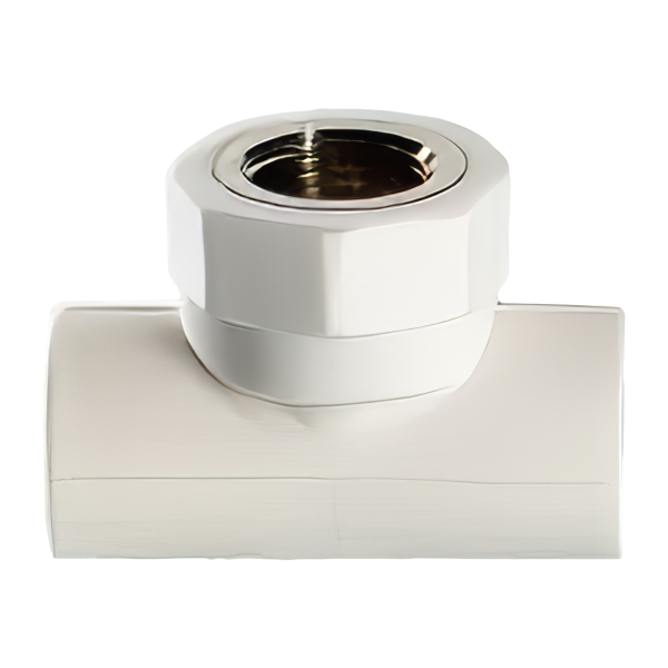 Тройник переходной Valfex с внутренней резьбой 20х1/2"х20 белый