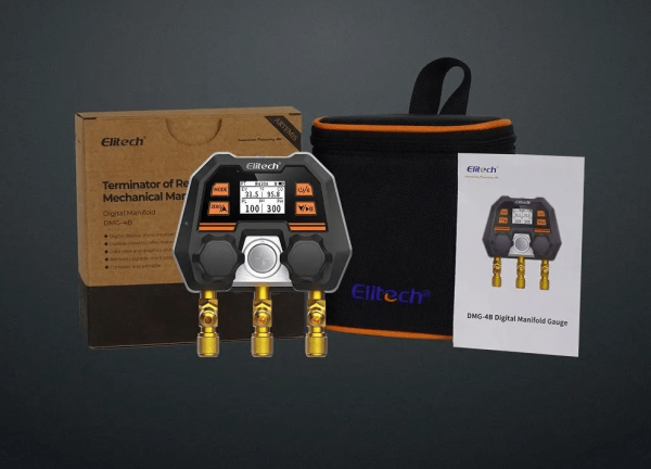 Цифровой манометрический 2х вентильный коллектор Elitech MS-100