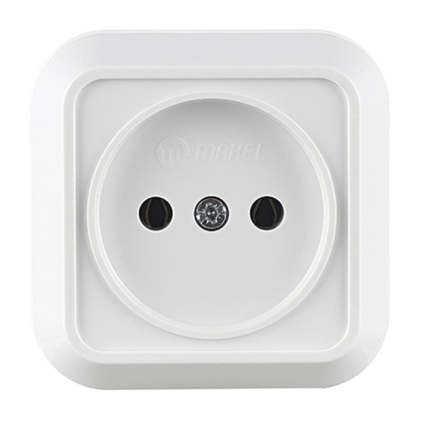 Розетка Makel SIVA USTU (45102) б/з 1-я, белая