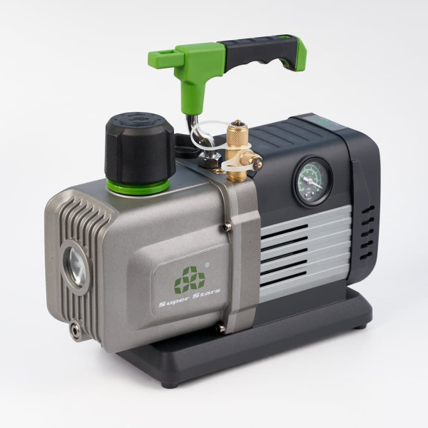 Вакуумный насос Super Stars ST-4S (1ст., 127 л/мин, 16 Па, 4.7 кг, вакуумметр, соленоидный вентиль)