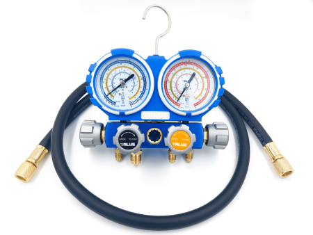 Манометрический коллектор Value VMG-4-R22 (R22, R134A, R404A, R407C; 4-х вентильный; 4 шланга 120 см; манометры 80 мм; упак. кейс)