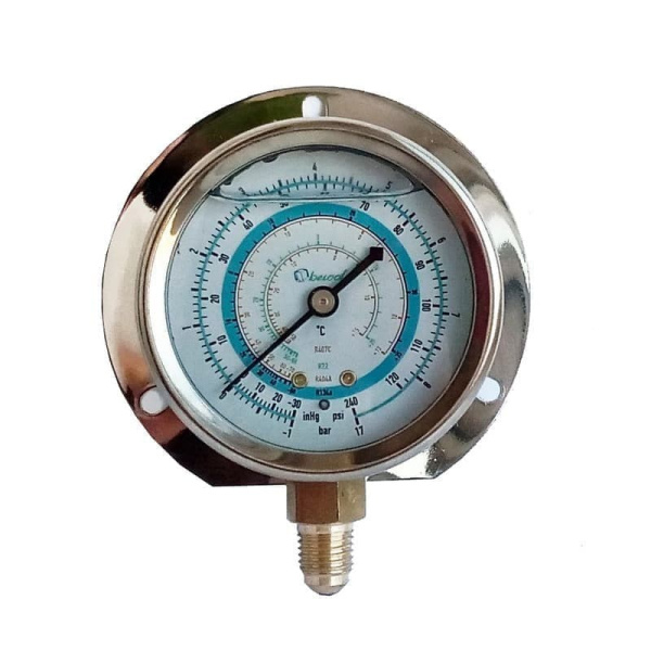 Мановакуумметр с силиконом Becool BCJL-NSI-63мм (R22; R134a; R404A; R407C) (021254)