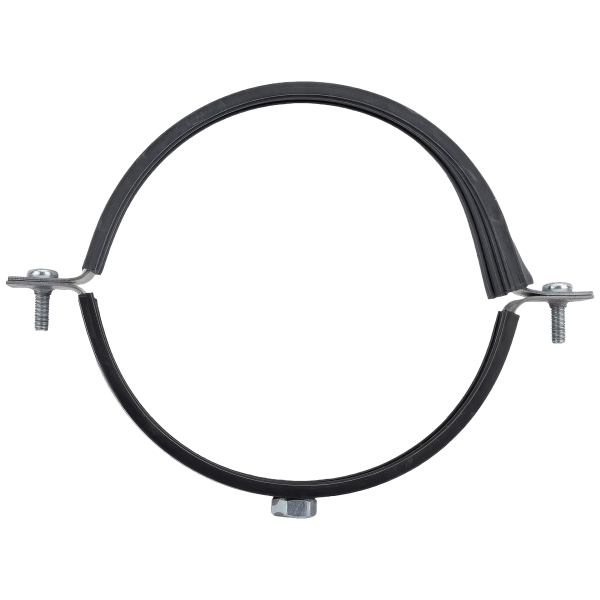 Хомут для воздуховода с резиновой прокладкой, гайка М8, 125мм