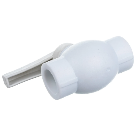 Кран Valfex шаровой 20мм белый, ЛАТУННЫЙ ШАР