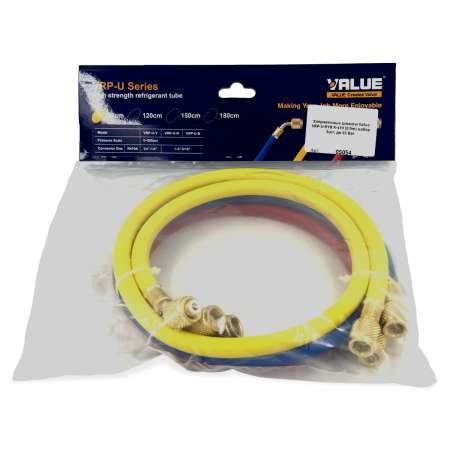 Заправочные шланги Value VRP-U-RYB  R-410 (1.2m) набор 3шт, до 55 Bar