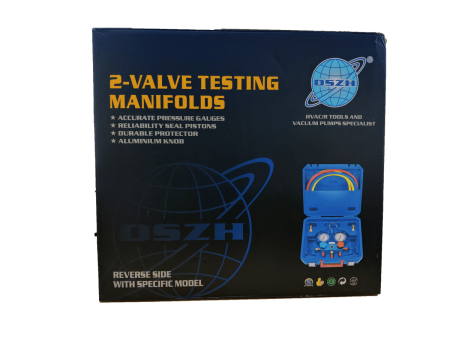 Манометрическая станция DSZH WK-P3601S (R22/32/134/410; 2-х вентильная; шланги 90см, +2 муфты R134A, упак. кейс)