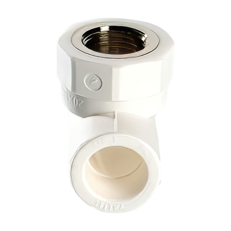 Тройник переходной Valfex с внутренней резьбой 20х1/2"х20 белый