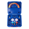 Манометрическая станция DSZH WK-P3602S (R22/32/134/410; 2-х вентильный; шланги 0.9м до 55 Bar-1/4"SAE, 2 адаптера R410xR22, манометры 68мм, в кейсе)