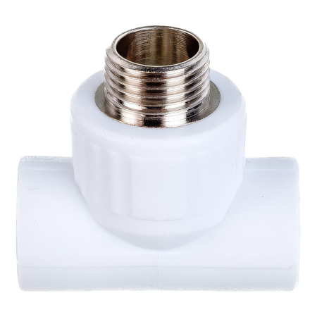 Тройник переходной Valfex с наружной резьбой  25х1/2"х25 белый