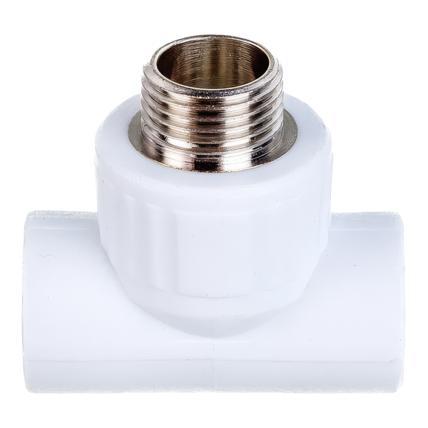 Тройник переходной Valfex с наружной резьбой  25х1/2"х25 белый