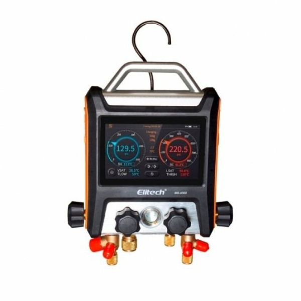 Цифровой манометрический 4х вентильный коллектор Elitech  MS-4000