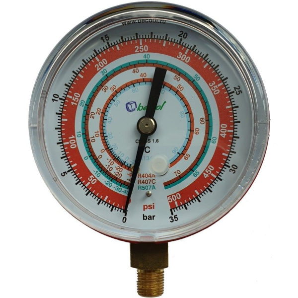 Манометр Becool BCJH-N 80мм (R134a; R404A; R407C; 507A) (021176)