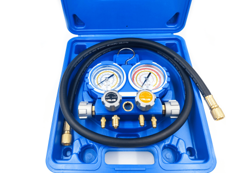 Манометрический коллектор Value VMG-4-R22 (R22, R134A, R404A, R407C; 4-х вентильный; 4 шланга 120 см; манометры 80 мм; упак. кейс)