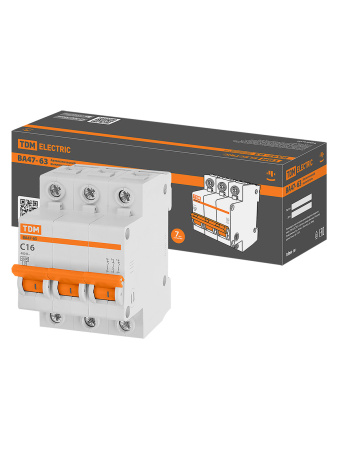 Автоматический выключатель TDM ВА47-63 3/16А