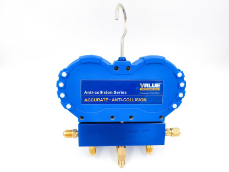 Манометрический коллектор Value VMG-2-R410A-B (R22, R134a, R410a, R407C; 2-х вентильный; 3 шланга 120см; манометры 68мм; упак. кейс)