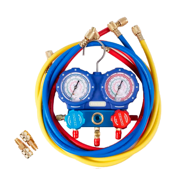 Манометрическая станция DSZH WK-C6002S (R22/404/407/410; 2-х вентильная; шланги 150 см, + 2 адаптера AD89)