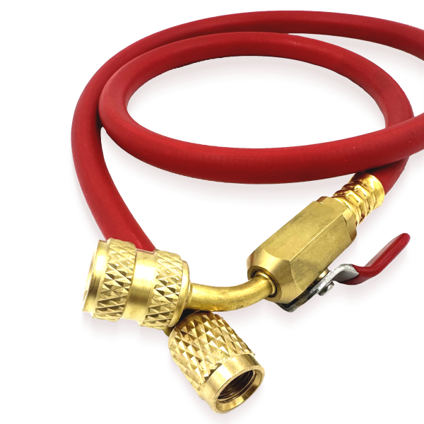 Шланг заправочный с вентилем DSZH - M-336 RYB-C (HV)  0.9м, 1/4" SAE, до 55 Bar