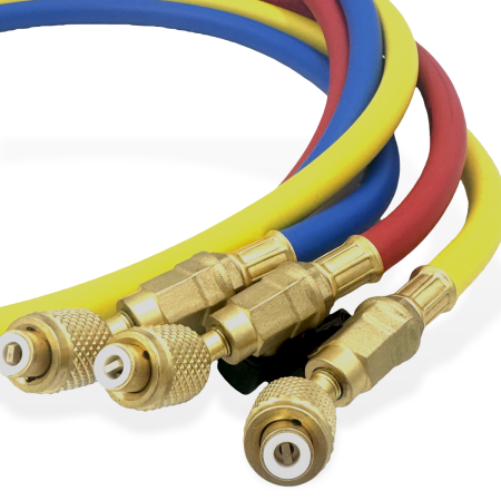 Заправочные шланги с вентилями VALUE VRP-C-RYB 1.5 м; 1/4" SAE; набор 3шт, до 34 Bar