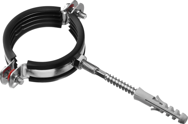 Хомут трубный 1/2" (20-25мм) VALFEX, в компл. шпилька М8*80, дюбель